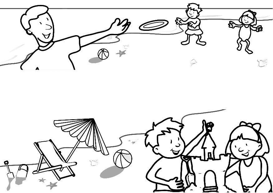 Coloriage vacances A  la plage